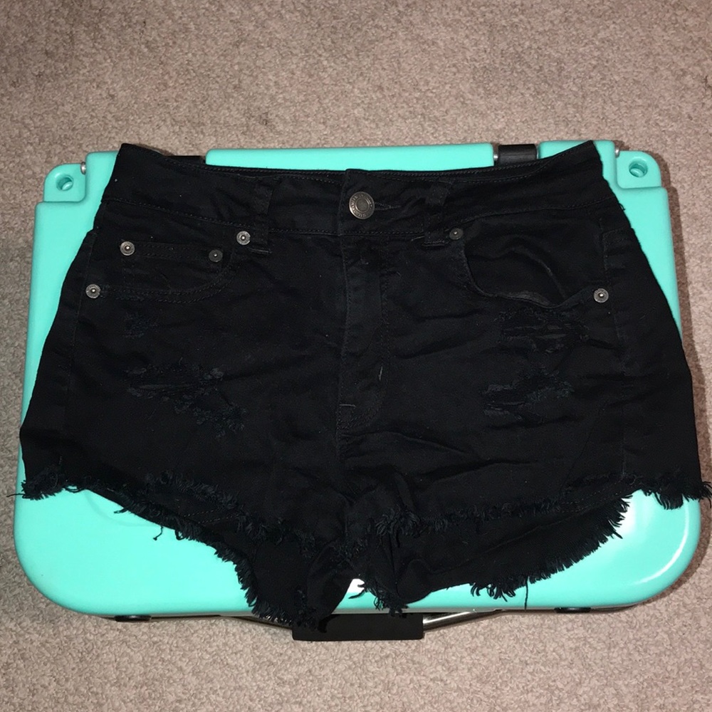 American Eagle Black Shortie Shorts